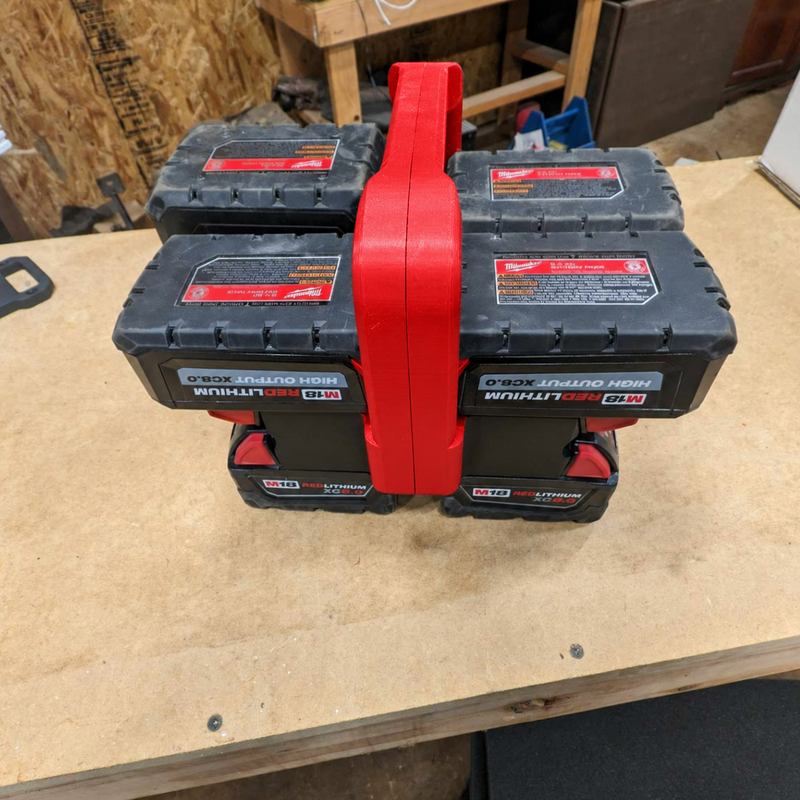 Red colour variant — Milwaukee Mega 8× M18 Battery Caddy Daddy – Carry More Power, Work Smarter