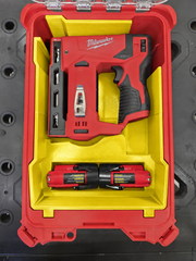 Yellow colour variant — Milwaukee M12 3/8" Crown Stapler Insert for Packout Compact Organiser 48-22-8435