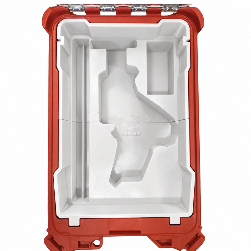 White colour variant — M12 Hackzall PACKOUT Insert – Fits 48-22-8435 Compact Organiser | Blades & Battery