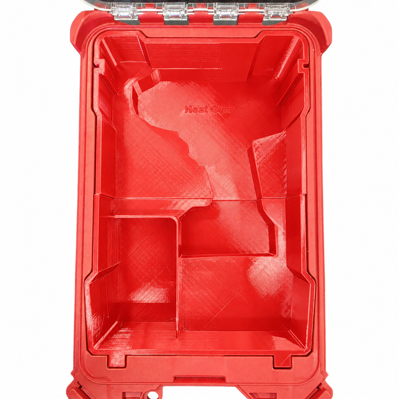 Red colour variant — Milwaukee M18 Heat Gun Insert for PACKOUT 48-22-8435 | Heat Gun + Battery (PETG)