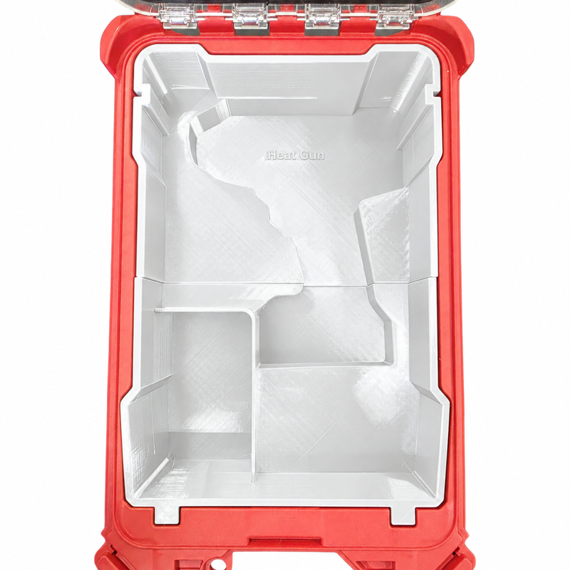 White colour variant — Milwaukee M18 Heat Gun Insert for PACKOUT 48-22-8435 | Heat Gun + Battery (PETG)