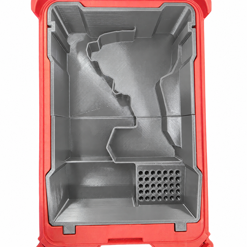 Gray colour variant — DEWALT Impact Driver Insert for Milwaukee PACKOUT 48-22-8435 | Battery + Bits