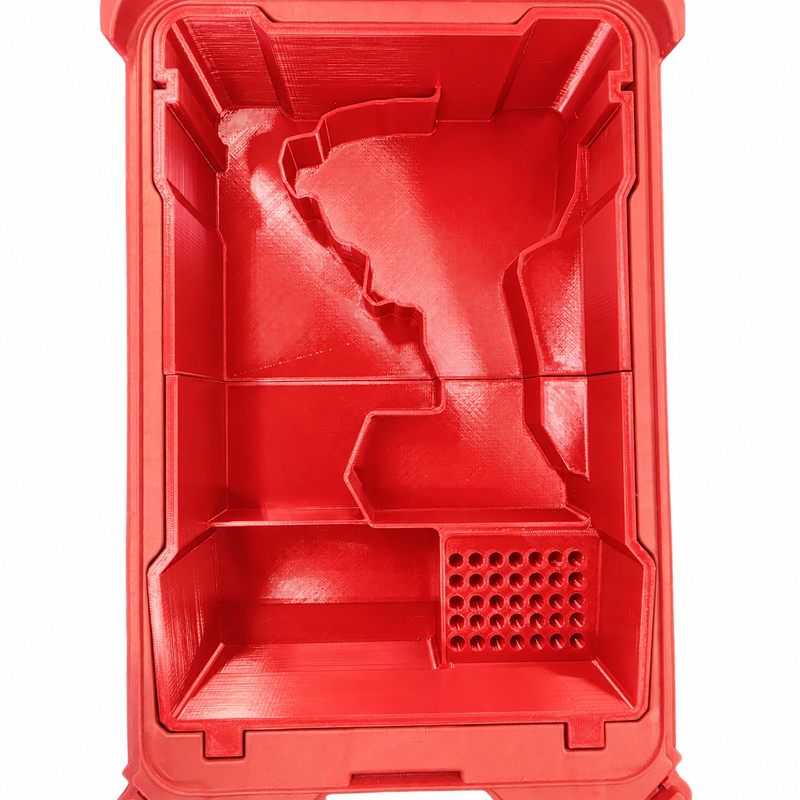 Red colour variant — DEWALT Impact Driver Insert for Milwaukee PACKOUT 48-22-8435 | Battery + Bits