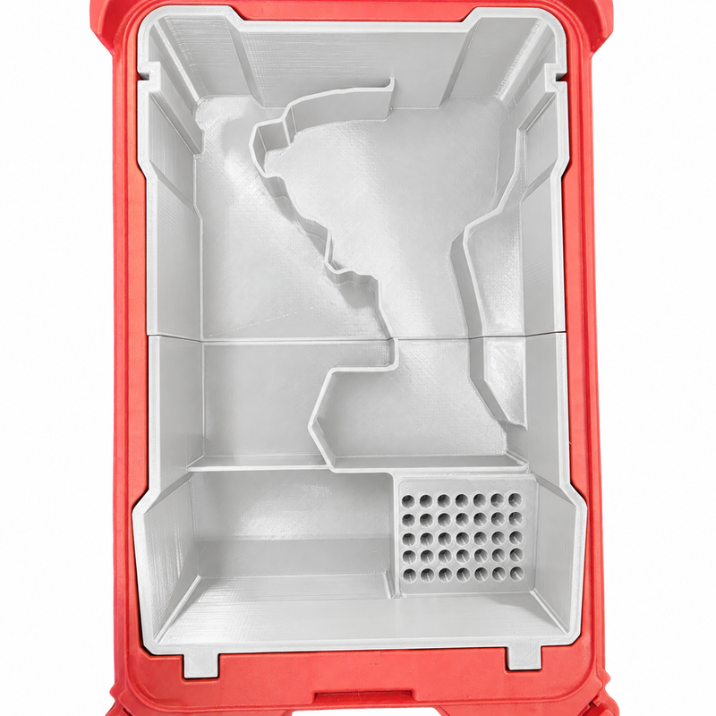 White colour variant — DEWALT Impact Driver Insert for Milwaukee PACKOUT 48-22-8435 | Battery + Bits