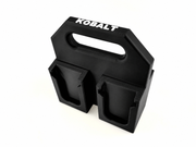 4-slot Black colour variant — KOBALT 24V Battery Caddy (4 or 6 Pack) | Latching Battery Carrier | PETG