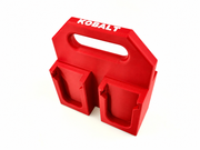 4-slot Red colour variant — KOBALT 24V Battery Caddy (4 or 6 Pack) | Latching Battery Carrier | PETG