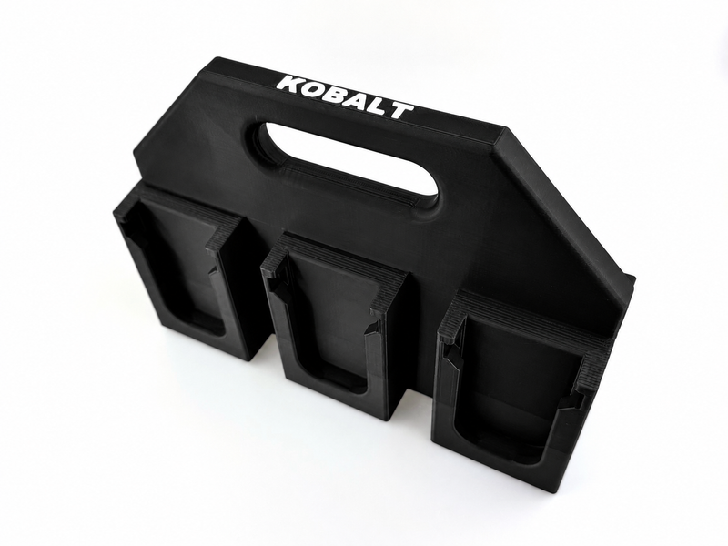 6-slot Black colour variant — KOBALT 24V Battery Caddy (4 or 6 Pack) | Latching Battery Carrier | PETG