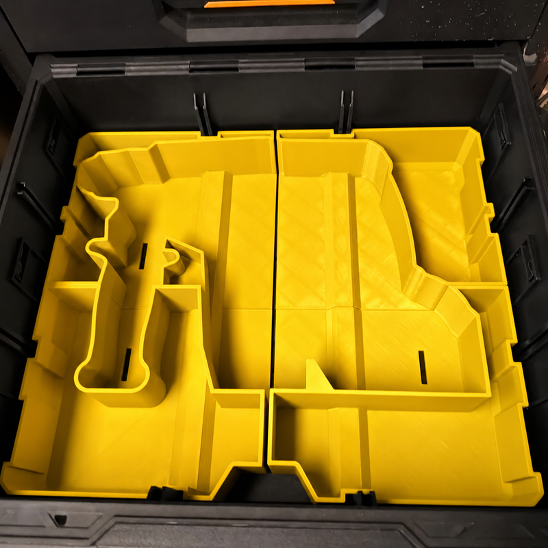 Yellow colour variant — Milwaukee SDS Drill Insert for ToughBuilt Tool Case | Secure Rattle-Free Fit | PETG