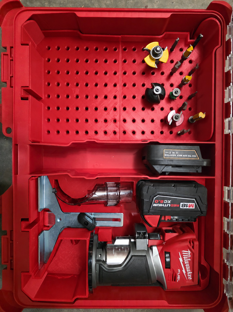 Both Red colour variant — M18 Router & Bits Insert – Standard 11-Compartment