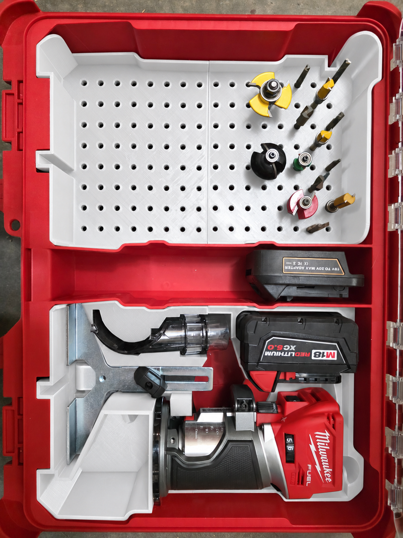 Both White colour variant — M18 Router & Bits Insert – Standard 11-Compartment