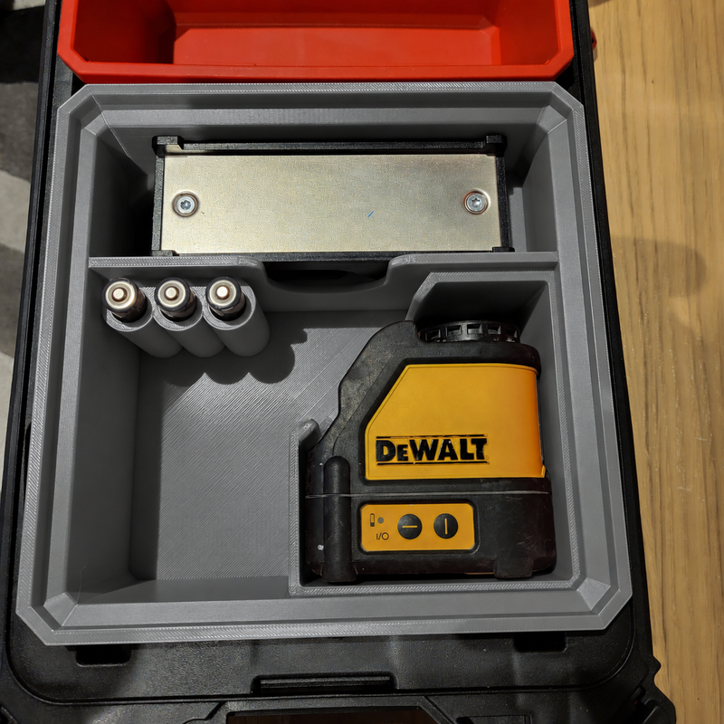 Gray colour variant — Milwaukee Packout Organiser Insert for DeWalt Battery Laser