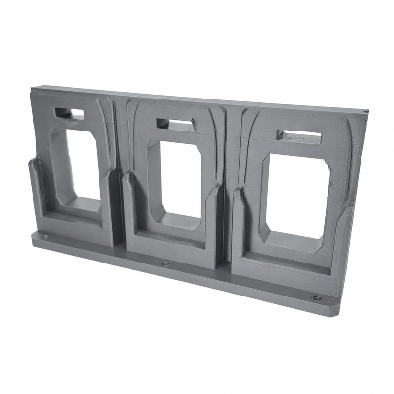 6-slot Gray colour variant — AEG 18V Wall Mounted Battery Holder — 4x or 6x Foot-Mount Wall Rack