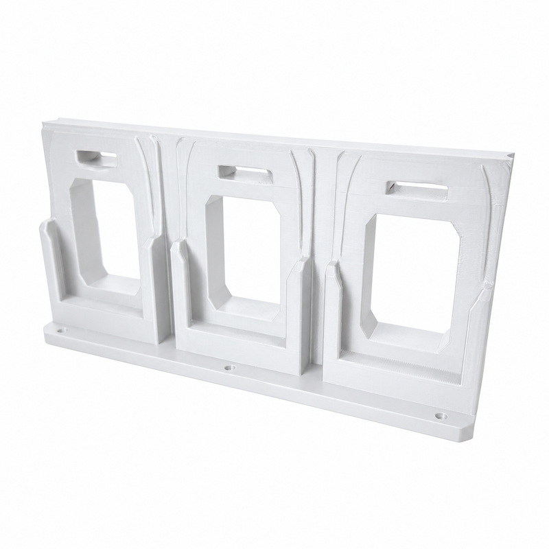 6-slot White colour variant — AEG 18V Wall Mounted Battery Holder — 4x or 6x Foot-Mount Wall Rack