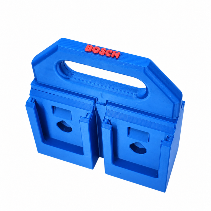 4 slot Blue colour variant — Bosch 18V Battery Carry Caddy — 4-Slot or 6-Slot (PETG, Australian Made)