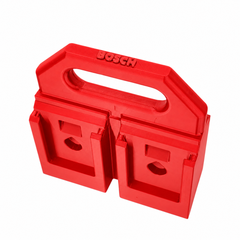4 slot Red colour variant — Bosch 18V Battery Carry Caddy — 4-Slot or 6-Slot (PETG, Australian Made)
