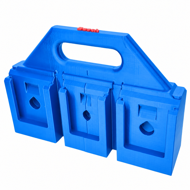 6 slot Blue colour variant — Bosch 18V Battery Carry Caddy — 4-Slot or 6-Slot (PETG, Australian Made)