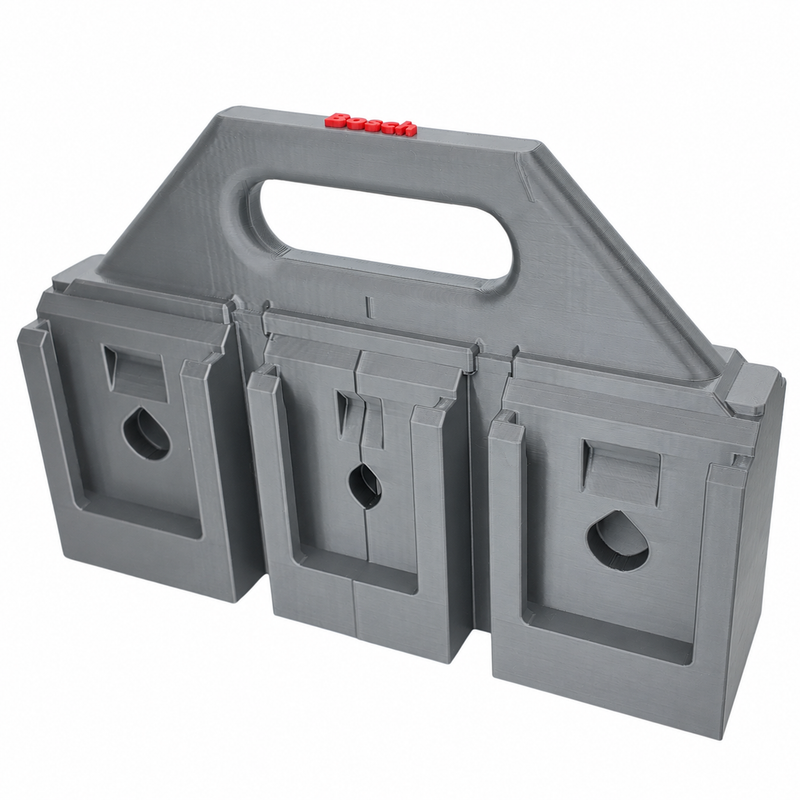 6 slot Gray colour variant — Bosch 18V Battery Carry Caddy — 4-Slot or 6-Slot (PETG, Australian Made)