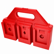 6 slot Red colour variant — Bosch 18V Battery Carry Caddy — 4-Slot or 6-Slot (PETG, Australian Made)