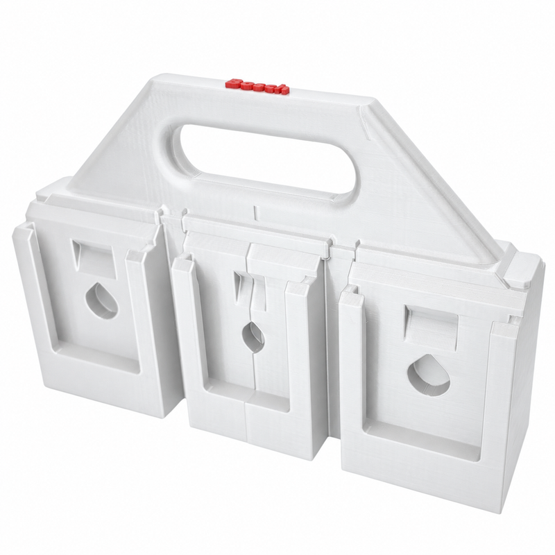 6 slot White colour variant — Bosch 18V Battery Carry Caddy — 4-Slot or 6-Slot (PETG, Australian Made)