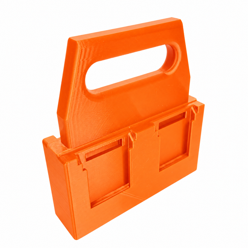 4 slot Orange colour variant — Battery Caddy for Ozito 18v PXC Batteries – 4 or 6 Slot Carry Holder