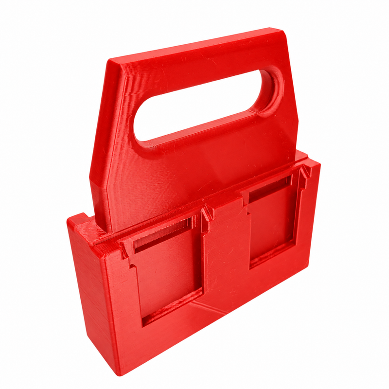 4 slot Red colour variant — Battery Caddy for Ozito 18v PXC Batteries – 4 or 6 Slot Carry Holder