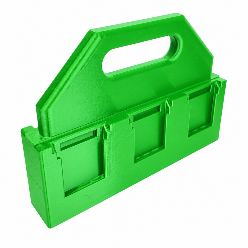 6 slot Green colour variant — Battery Caddy for Ozito 18v PXC Batteries – 4 or 6 Slot Carry Holder