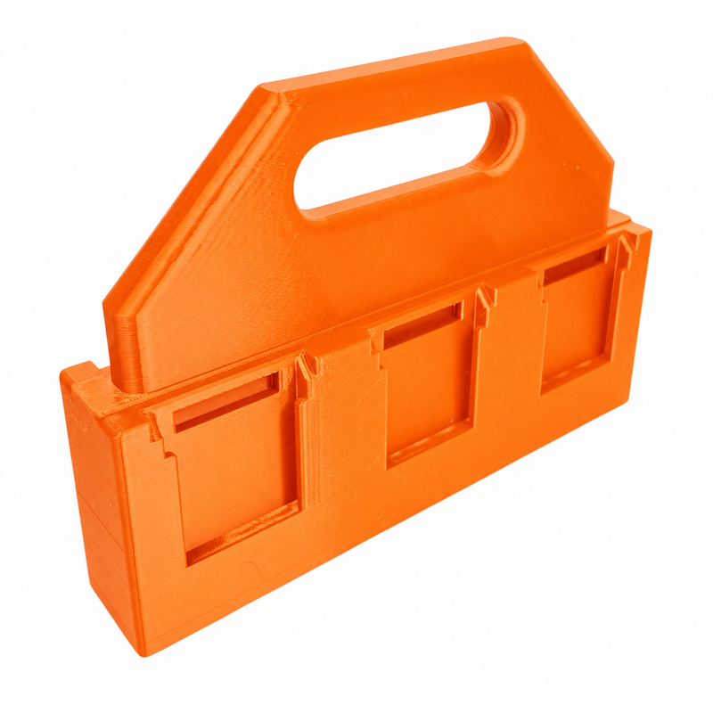 6 slot Orange colour variant — Battery Caddy for Ozito 18v PXC Batteries – 4 or 6 Slot Carry Holder
