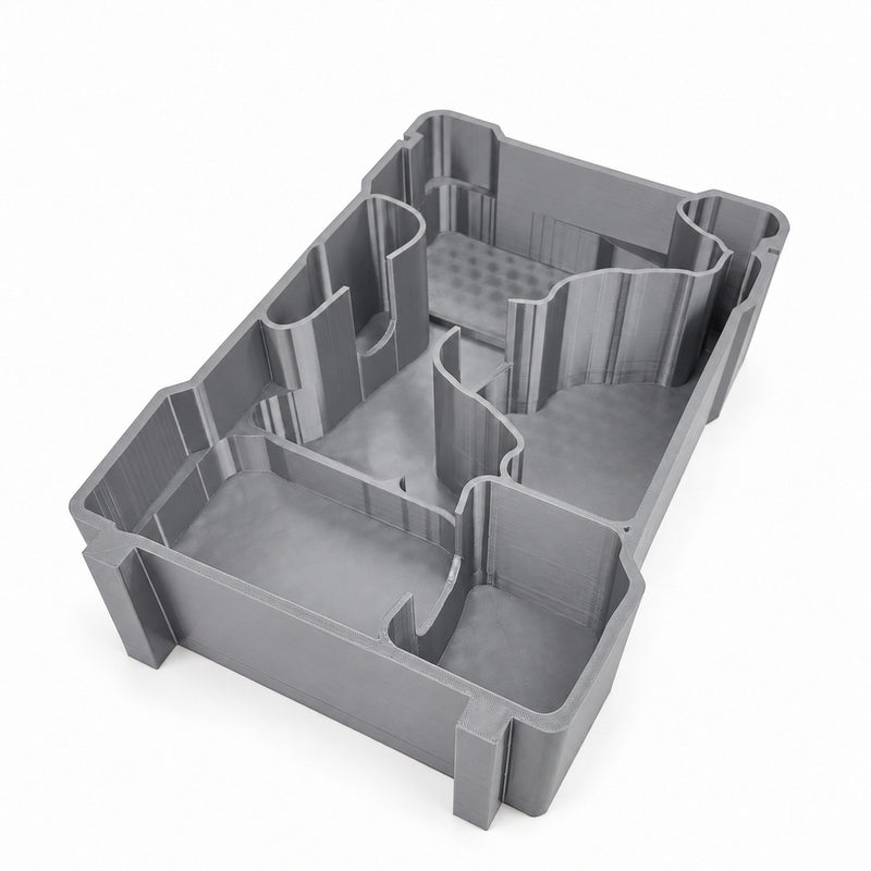 Gray AEG A18IDB30 impact and battery storage insert for PACKOUT Compact Organiser; empty standalone insert