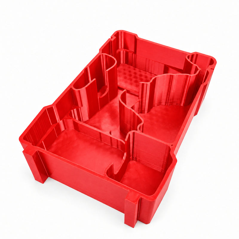 Red AEG A18IDB30 impact and battery storage insert for PACKOUT Compact Organiser; empty standalone insert
