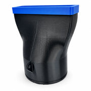 Wide black blower nozzle with blue bumper for Makita DUB184Z, standalone assembly, view 0353