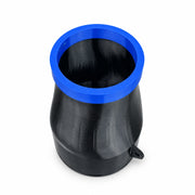 Circular black blower nozzle with blue bumper for Makita DUB184Z, standalone assembly, view 0358