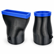 Both Makita DUB184Z nozzle assemblies shown separately: one Wide and one Circular, each with blue bumper