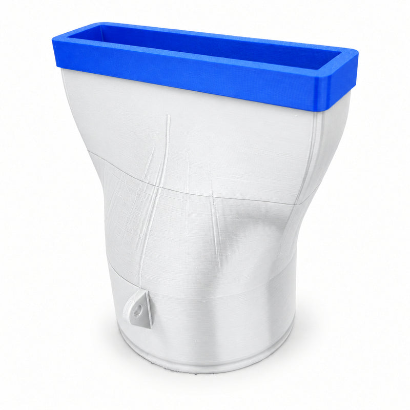 White Wide nozzle body with blue outlet bumper for Makita DUB184Z