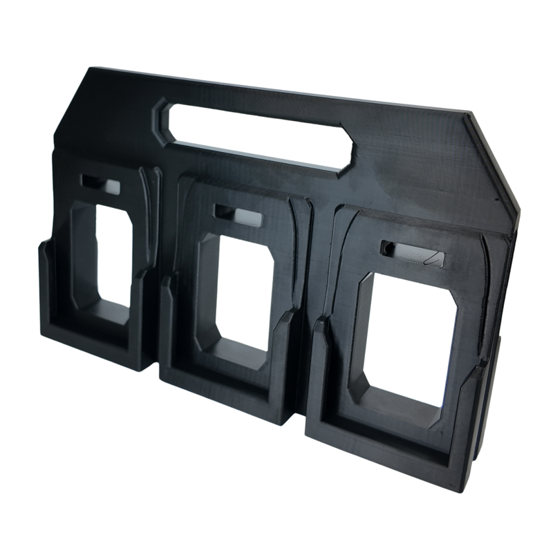 Top view of the AEG 18V battery caddy slots