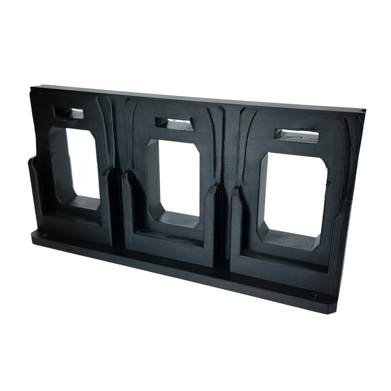 Underside view of the AEG 18V foot-mount battery wall holder