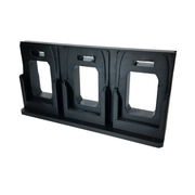 AEG 18V battery sliding into the foot-mount wall holder