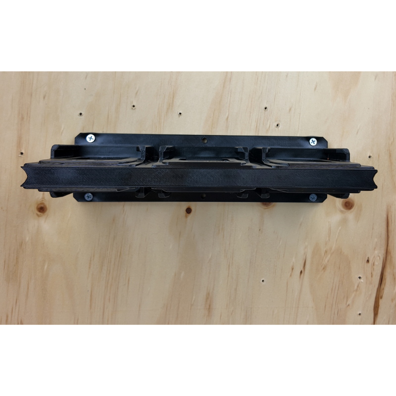 Side profile of the AEG 18V wall mounted battery holder