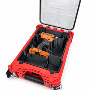 AEG A18IDB30 impact driver and battery insert for Milwaukee PACKOUT Compact Organiser, shown with example equipment; insert only, view 0336