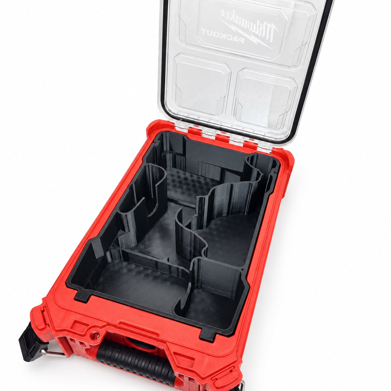 AEG A18IDB30 impact driver and battery insert for Milwaukee PACKOUT Compact Organiser, empty insert showing fitted compartments, view 0338