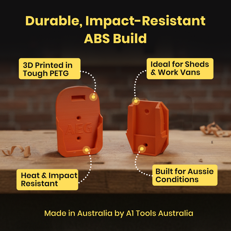 AEG RIDGID 18V tool and battery wall mount holders, Australian made 3D printed tool storage – photo 4