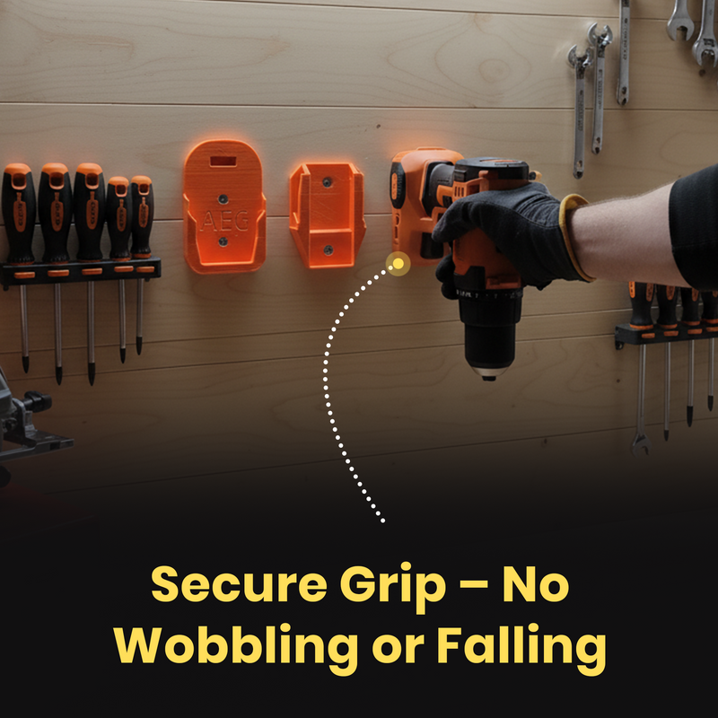AEG RIDGID 18V tool and battery wall mount holders, Australian made 3D printed tool storage – photo 6