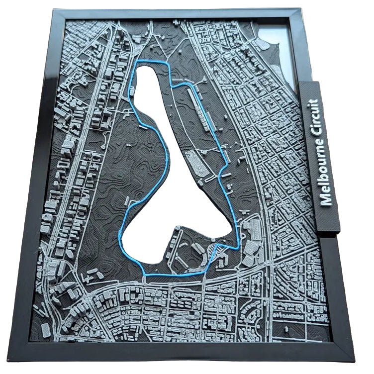 Australian Grand Prix 3D printed miniature track art, motorsport gift