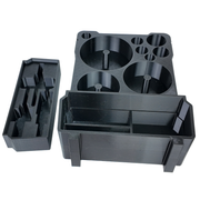 Black hole saw insert for a Milwaukee PACKOUT organiser, separate insert components shown side by side.