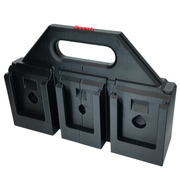 Bosch 18V battery carry caddy holding four batteries, Australian made PETG