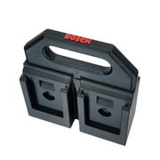 Six-slot Bosch 18V battery caddy shown from above