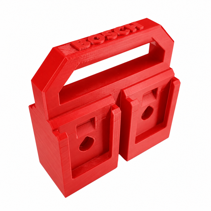 Bosch 18V Battery Caddy – 4-Slot Holder – Red colour