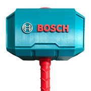 Bosch style Thor hammer display piece in teal and red, Australian made
