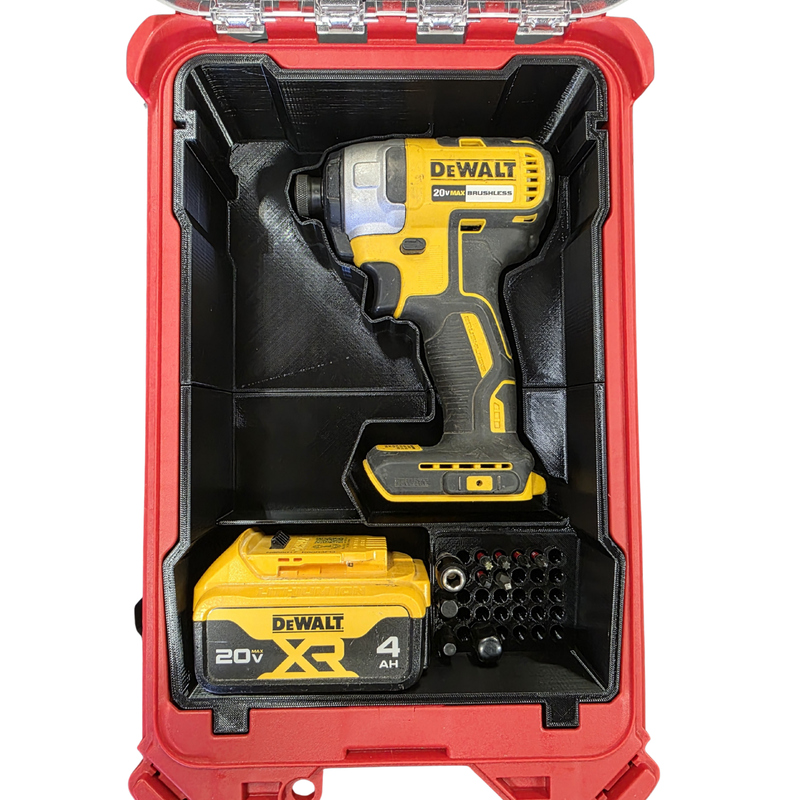 DeWalt impact driver insert for Milwaukee Packout 48-22-8435 with bits storage