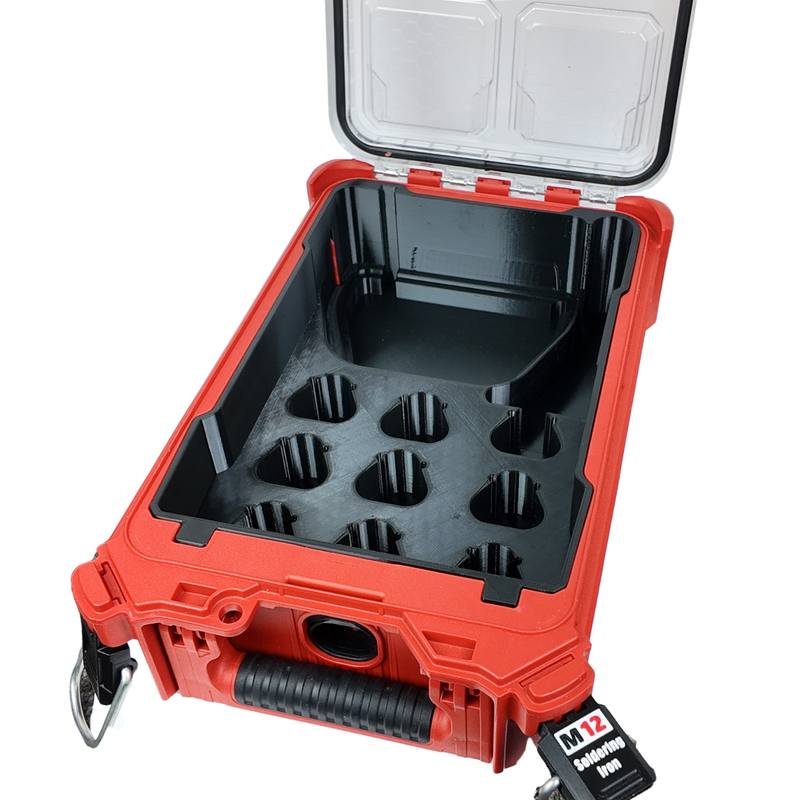 Milwaukee M12 charger and 9 battery Packout insert – photo 2