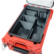 Empty M12 FUEL nibbler 2476-20 Packout insert showing the tool and battery recesses